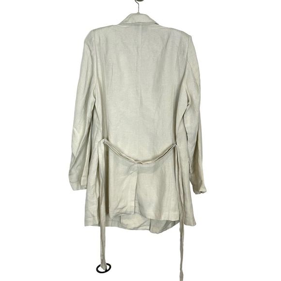 Lane Bryant Womens Belted Linen Jacket Sz 16 Utility Unstructured Beige Relaxed - Picture 5 of 16